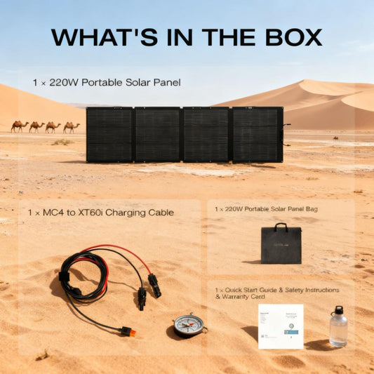 220W Portable Solar Panel with High Efficiency and Durability